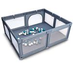 BabyGO SpeelBox - Playpark - met 50 ballen - Grijs (incl. transporttas)