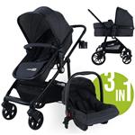 FreeON Kinderwagen Easy 3 in 1 - Zwart (incl. autostoel)