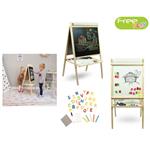 Free Play Houten schoolbord - Krijtbord voor kinderen - Whiteboard (incl. rol papier)