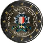 Malta 2 Euro 2014 -200 jaar Politie- Gekleurd