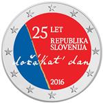 Slovenie 2 Euro 2016 25 Jaar Onafhankelijkheid Gekleurd