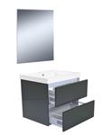 Vision meubelset (incl. spiegel) 60 cm hoogglans grijs