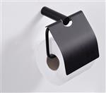 Saniflex black series toiletrolhouder met klep zwart