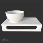 Fonteinset Solid Surface mat wit waskom met planchet