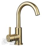 Eenhendel wastafelkraan goud met draaibare uitloop