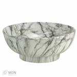 Waskom keramiek marmer structuur wit geaderd 41x41x18cm