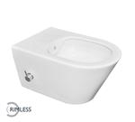 Luxe rimless wandcloset 53 cm met ingebouwde bidetkraan KD wit