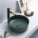 Gekleurde ronde waskom mat Jade groen