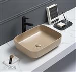 Gekleurde rechte waskom mat zand beige