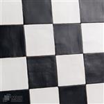 Handvormtegels 13x13 Mat wit en Mat zwart geblokt dambord