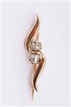 Antieke gouden broche met roos geslepen diamant