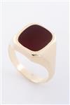 Gouden heren monogram ring met carneool.
