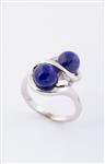 Wit gouden slag ring met lapis lazuli