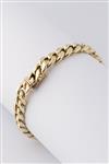 Gouden gourmet schakel armband