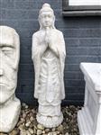 Boeddha staand groot stenen white wash beeld.