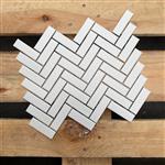 TMF Paris PAHM140 White Mat 2,3x7,3 Herringbone 24,7x31,8cm