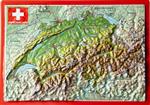 Reliefkaart Zwitserland postkaart 15 cm x 10,5 cm | Georelief