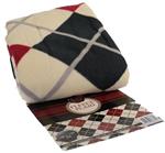 Plaid geruit woondeken beige zwart rood