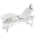 vidaXL Massagetafel inklapbaar met aluminium frame (vier delen / crèmewit)