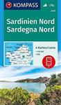 Wandelkaart Fietskaart Sardinie 2497 Sardinië Noord 4 kaartenset | Kompass