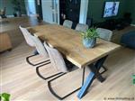 Online Veiling: Rechthoek eettafel met kruispoot onderste...