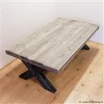 Online Veiling: Rechthoek eettafel met kruispoot onderste...