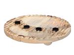 Houten borrelplank, ronde kandelaar voor 4 kaarsen, ronde schijf 30cm Wooden deco zeer decoratief