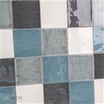 Handvorm tegel mix 13x13 blauw donkergrijs ivoor en laguna-55m²
