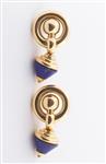 Gouden oorhangers met lapis lazuli
