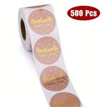 500 Stickers Labels Rol Handmade with love Rose Rosé  rol kraft etiketten