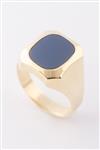 Gouden heren ring met blauw lager