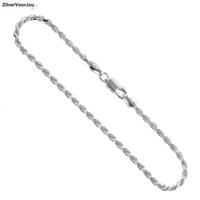 Zilveren rope armbandje 18 cm 2.5 mm