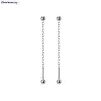 Zilveren tassel treaders 3 mm balletjes