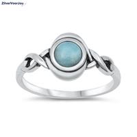 Zilveren celtic larimar ring