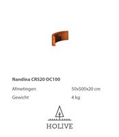 Nandina CRS20 OL100  Keerwand Cortenstaal uitwendige ronde hoek 20 cm hoog, 50 cm lengte