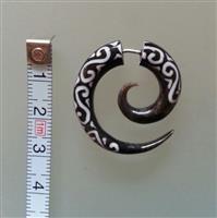 Fake Stretcher Spiral Black Horn infinity Inlay