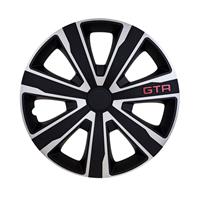 4-Delige J-Tec Wieldoppenset GTR Carbon 14-inch zilver/zwart