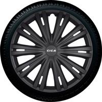 4-Delige Wieldoppenset Giga 16-inch mat zwart