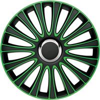 4-Delige Wieldoppenset LeMans 13-inch zwart/groen
