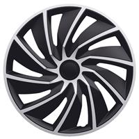 4-Delige Wieldoppenset Turbo 15-inch zilver/zwart
