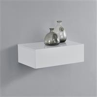 Wandplank met lade zwevend 46x30x15 cm wit glanzend