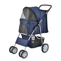 Hondenbuggy met 4 wielen 73x46x100 cm max. 15 kg blauw