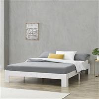 Houten bed Raisio grenen met bedbodem 140x200 cm wit