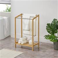 [en.casa] Bamboe handdoekrek met plank vrijstaand 61x31x85 cm