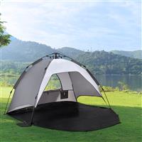 [pro.tec] Strandtent Mullsjö pop-up 215x135x140 cm grijs