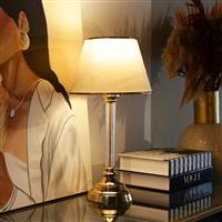 [lux.pro] Tafellamp Paisley 45 cm E27 messing en beige