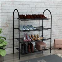 [en.casa] Schoenenrek Odder met 4 planken 88x68,5x32 cm metaal zwart