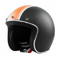 BHR 811 vintage jethelm mat zwart - oranje
