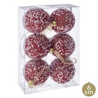 Kerstballen set 6 stuks Rood Ø 6 cm