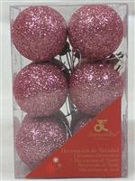 Kerstballen set 12 stuks Roze Ø 4cm